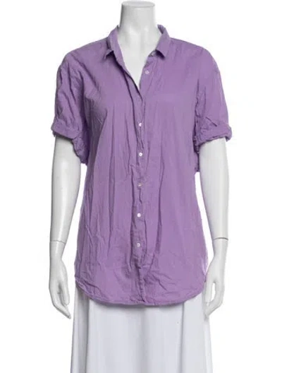 Pre-owned Xirena Short Sleeve Blouse In Purple