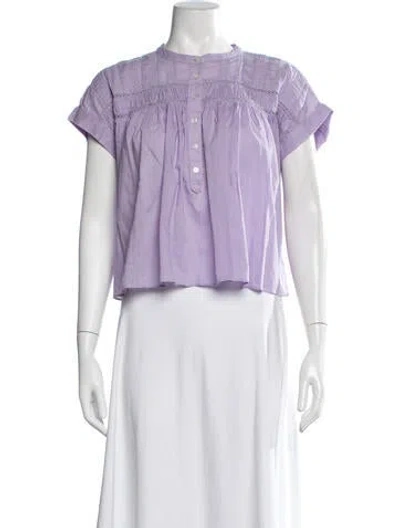 Pre-owned Xirena Short Sleeve Blouse In Purple