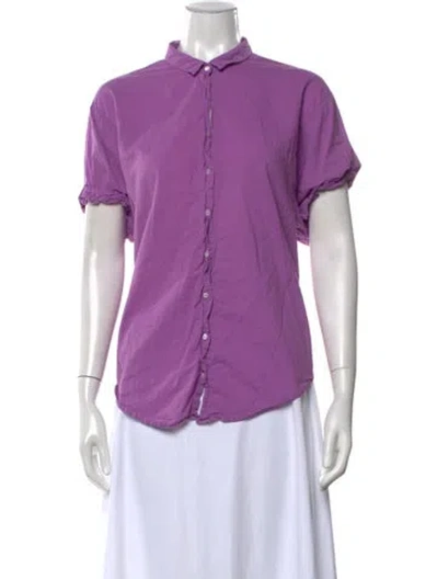 Pre-owned Xirena Short Sleeve Blouse In Purple