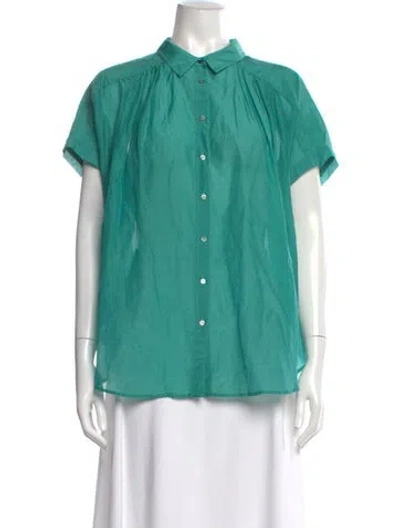 Pre-owned Xirena Short Sleeve Blouse W/ Tags In Green