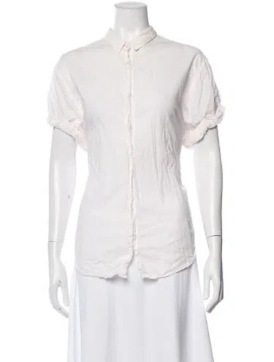 Pre-owned Xirena Short Sleeve Blouse In White
