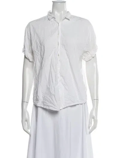 Pre-owned Xirena Short Sleeve Blouse In White