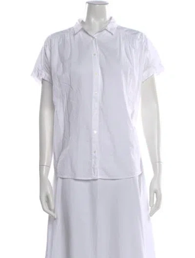 Pre-owned Xirena Short Sleeve Blouse In White