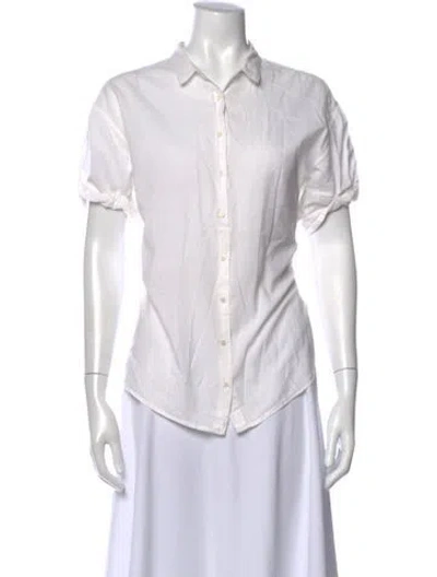 Pre-owned Xirena Short Sleeve Blouse In White