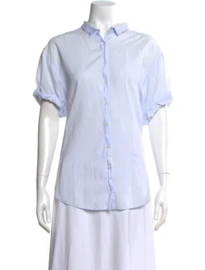 Pre-owned Xirena Short Sleeve Blouse In White
