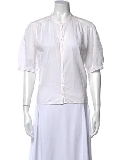 Pre-owned Xirena Short Sleeve Blouse In White