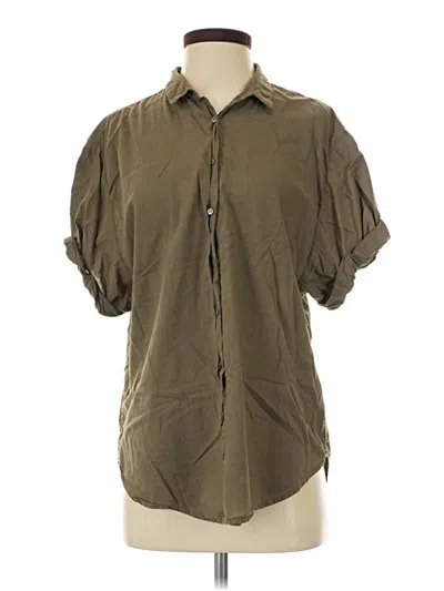 Pre-owned Xirena Short Sleeve Button Down Shirt In Brown