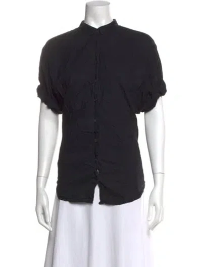 Pre-owned Xirena Short Sleeve Button-up Top In Black