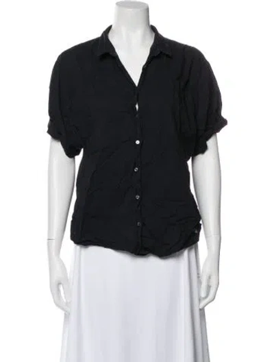 Pre-owned Xirena Short Sleeve Button-up Top In Blue