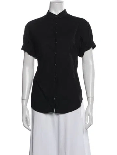 Pre-owned Xirena Short Sleeve Button-up Top In Blue
