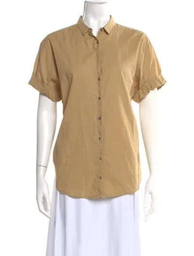 Pre-owned Xirena Short Sleeve Button-up Top In Neutral