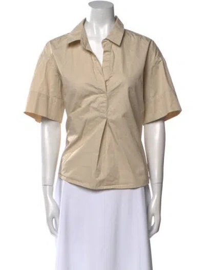 Pre-owned Xirena Short Sleeve Button-up Top In Neutral