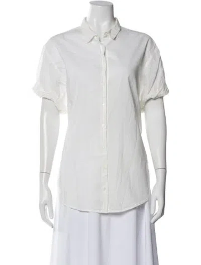 Pre-owned Xirena Short Sleeve Button-up Top In Neutral