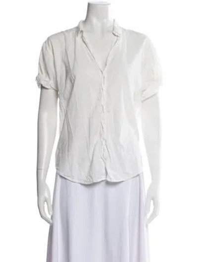 Pre-owned Xirena Short Sleeve Button-up Top In Neutral