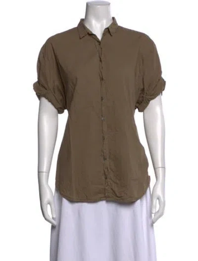 Pre-owned Xirena Short Sleeve Button-up Top In Neutral