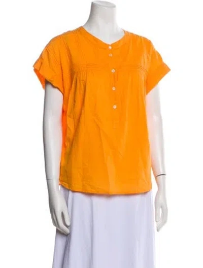 Pre-owned Xirena Short Sleeve Button-up Top In Orange