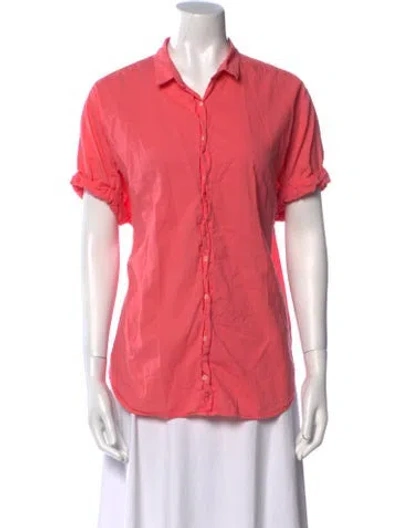 Pre-owned Xirena Short Sleeve Button-up Top In Pink