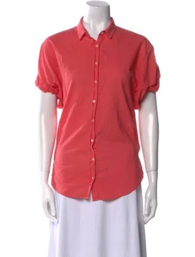 Pre-owned Xirena Short Sleeve Button-up Top In Pink