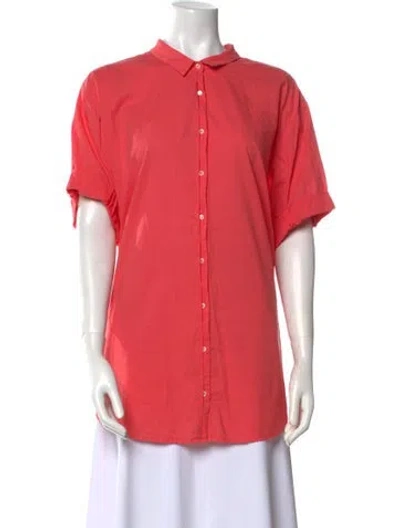 Pre-owned Xirena Short Sleeve Button-up Top In Pink