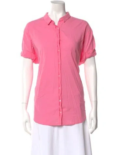 Pre-owned Xirena Short Sleeve Button-up Top In Pink