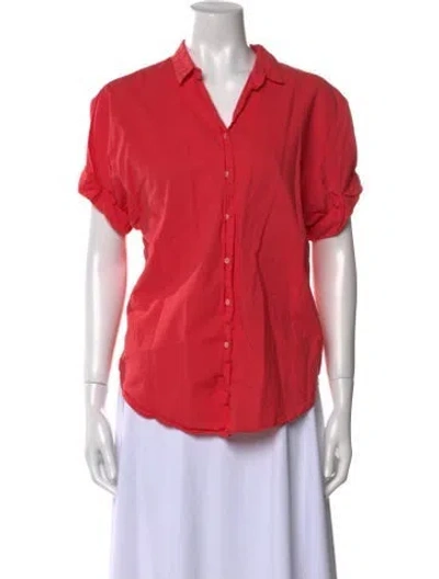 Pre-owned Xirena Short Sleeve Button-up Top In Pink