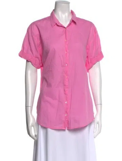 Pre-owned Xirena Short Sleeve Button-up Top In Pink