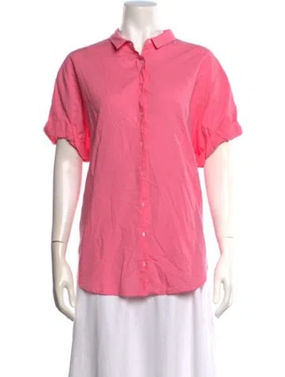 Pre-owned Xirena Short Sleeve Button-up Top In Pink