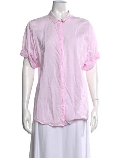 Pre-owned Xirena Short Sleeve Button-up Top In Pink