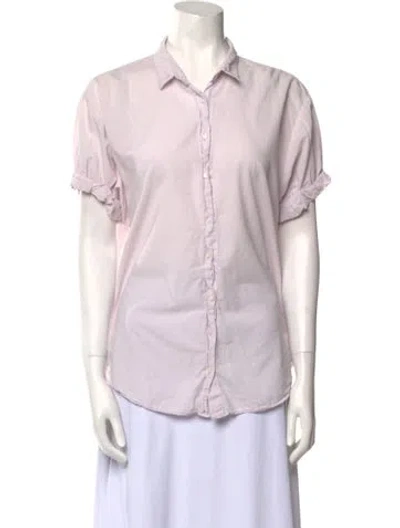 Pre-owned Xirena Short Sleeve Button-up Top In Purple