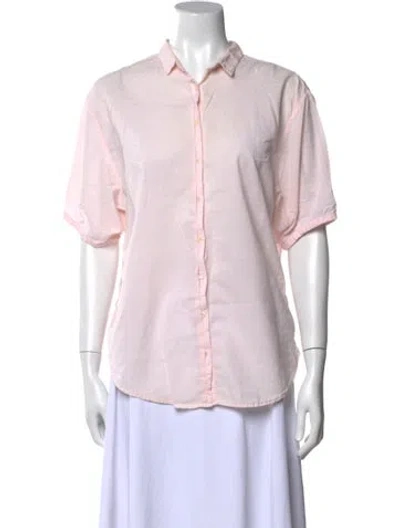 Pre-owned Xirena Short Sleeve Button-up Top In Purple