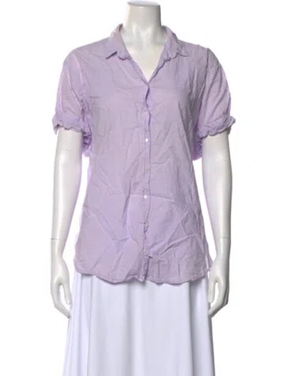 Pre-owned Xirena Short Sleeve Button-up Top In Purple