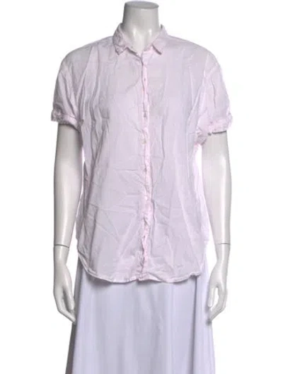 Pre-owned Xirena Short Sleeve Button-up Top In Purple