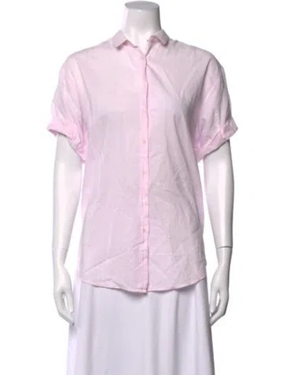 Pre-owned Xirena Short Sleeve Button-up Top In Purple