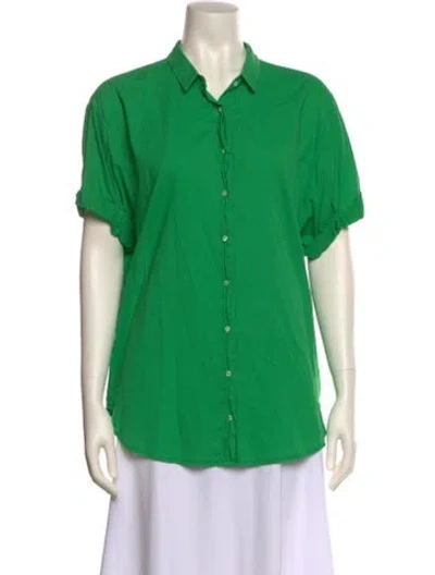Pre-owned Xirena Short Sleeve Button-up Top W/ Tags In Green