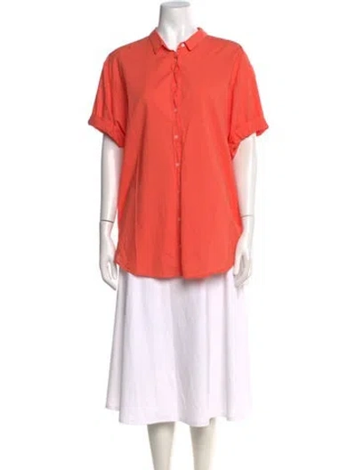 Pre-owned Xirena Short Sleeve Button-up Top W/ Tags In Orange