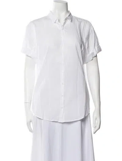 Pre-owned Xirena Short Sleeve Button-up Top W/ Tags In White
