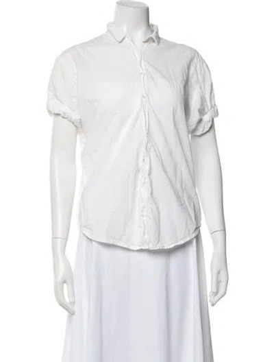 Pre-owned Xirena Short Sleeve Button-up Top In White