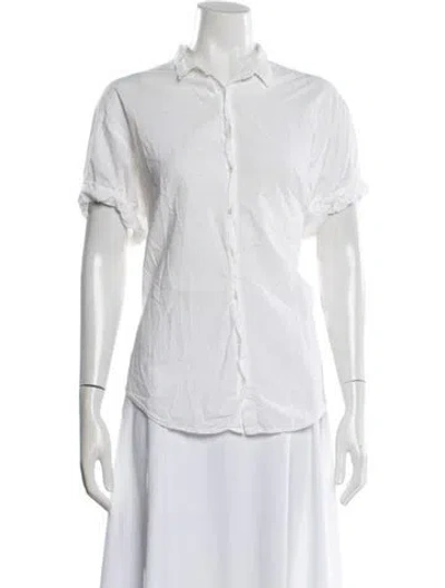 Pre-owned Xirena Short Sleeve Button-up Top In White