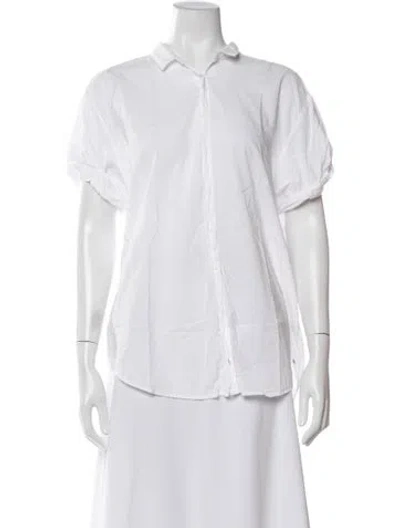 Pre-owned Xirena Short Sleeve Button-up Top In White