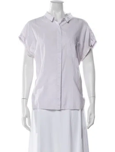 Pre-owned Xirena Short Sleeve Button-up Top In White