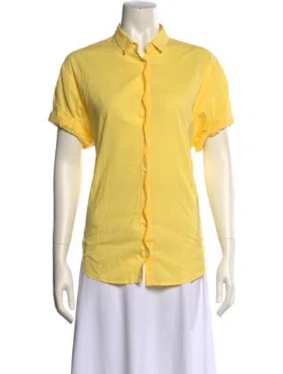 Pre-owned Xirena Short Sleeve Button-up Top In Yellow