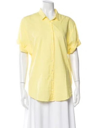Pre-owned Xirena Short Sleeve Button-up Top In Yellow