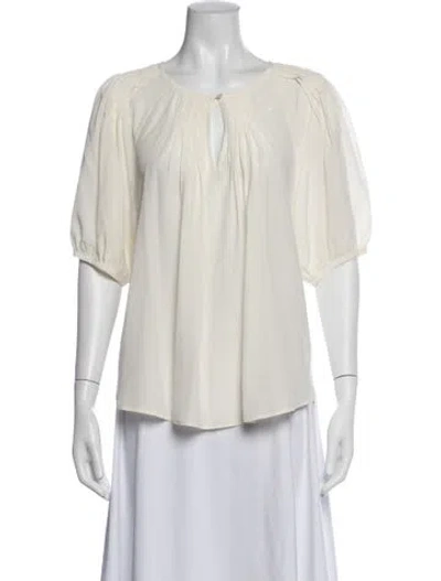 Pre-owned Xirena Silk Crew Neck Blouse In Neutrals