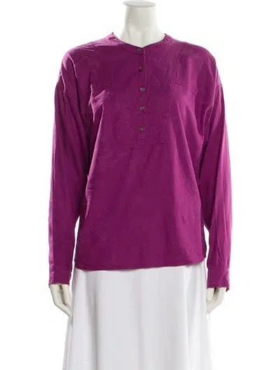 Pre-owned Xirena Silk Crew Neck Blouse In Purple