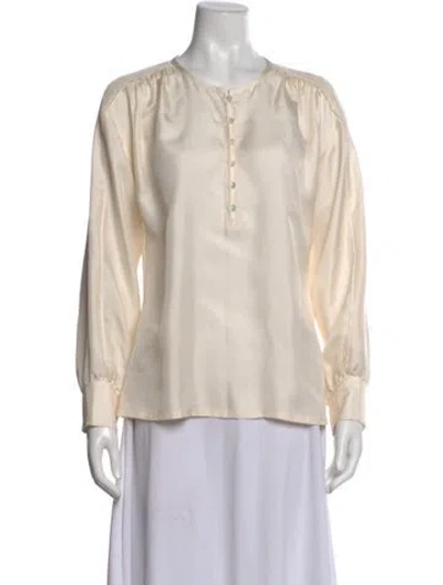 Pre-owned Xirena Silk Crew Neck Blouse In White