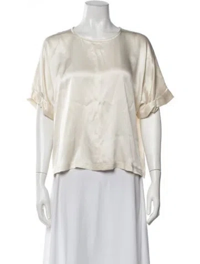 Pre-owned Xirena Silk Crew Neck Top In Neutrals
