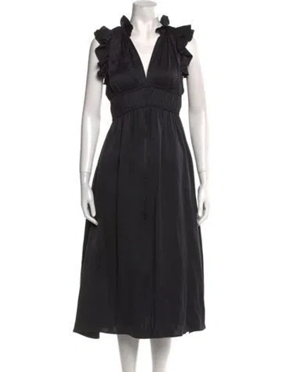 Pre-owned Xirena Silk Long Dress In Black