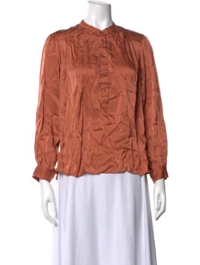 Pre-owned Xirena Silk Long Sleeve Blouse In Orange