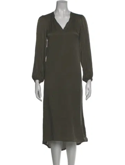 Pre-owned Xirena Silk Midi Length Dress In Green
