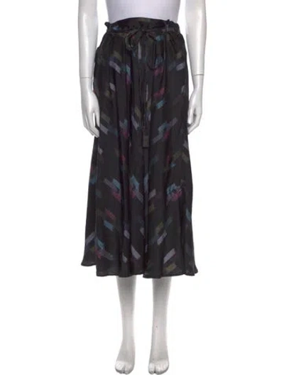 Pre-owned Xirena Silk Midi Length Skirt In Black